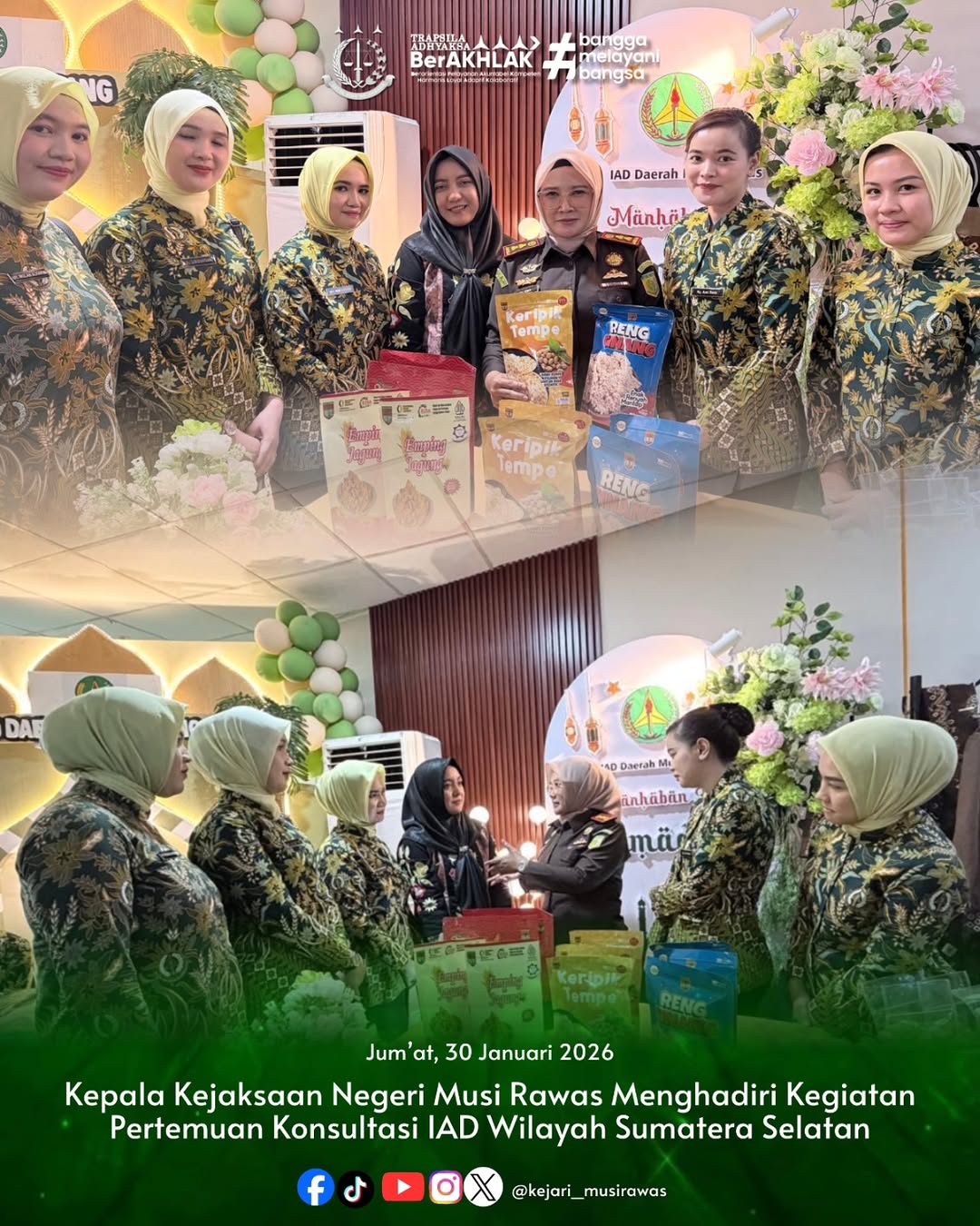 Kepala Kejaksaan Negeri Musi Rawas Dr Ema Siti Huzaemah Ahmad SH MH menghadiri Kegiatan Pertemuan Konsultasi IAD Wilayah Sumatera Selatan di Kejaksaan Tinggi Sumatera Selatan