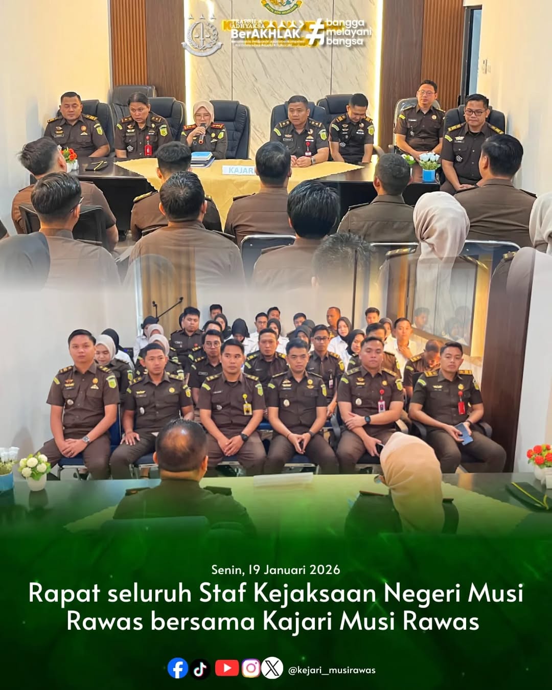 Pimpin Rapat Bersama Staf Kajari Musi Rawas Tekankan Pentingnya Integritas dan Profesionalisme