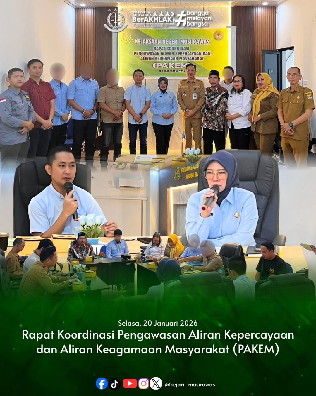 Kajari Musi Rawas beserta Jajaran Intelijen Gelar Pengawasan Aliran Kepercayaan dan Keagamaan