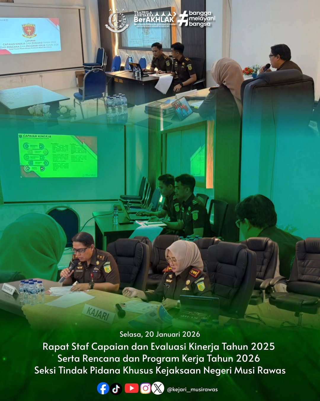 Kajari Musi Rawas Pimpin Rapat Staf Evaluasi 2025 dan Target Program Kerja 2026 Bidang Pidsus
