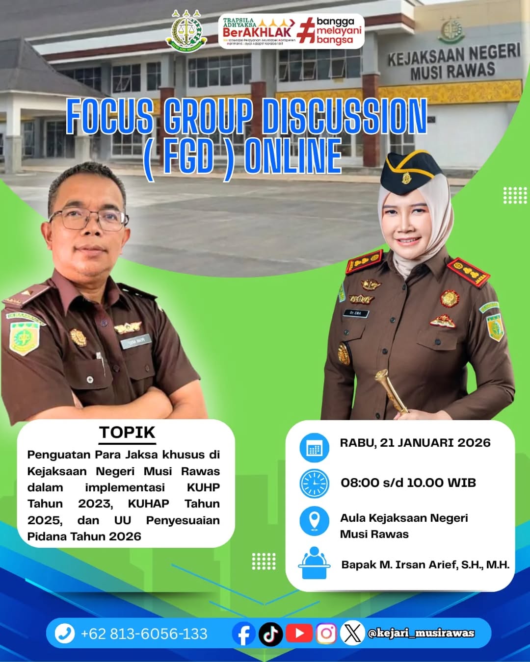 Tingkatkan Kapasitas Jajaran Kejari Musi Rawas Gelar FGD Penguatan Implementasi KUHP dan KUHAP Baru