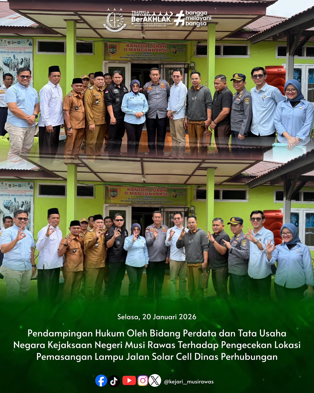 Tim JPN Kejari Musi Rawas Laksanakan Pendampingan Hukum Pengecekan Fisik Lampu Jalan Dinas Perhubungan