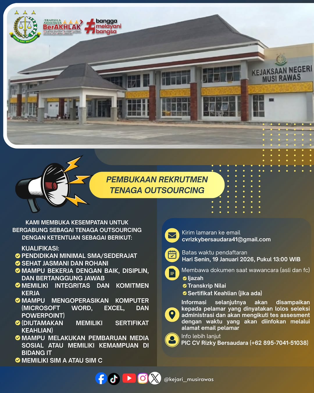 INFO LOWONGAN KERJA Pembukaan Rekrutmen Tenaga Outsourcing Tahun 2026