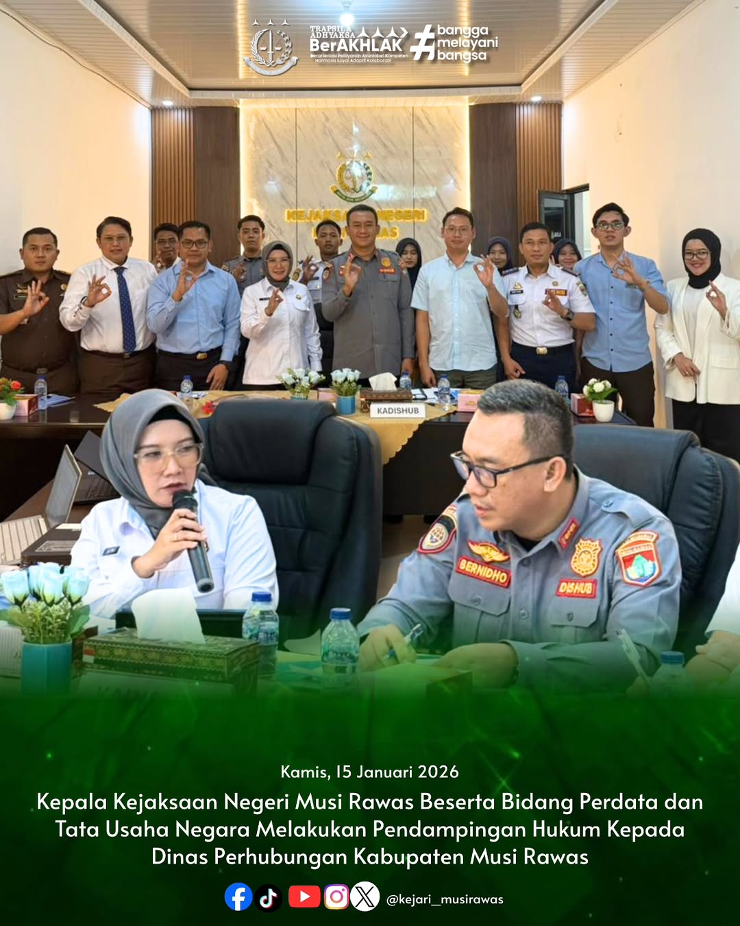 Dukung Ketertiban Lalu Lintas Kejari Musi Rawas Laksanakan Pendampingan Hukum Program LLAJ Kabupaten
