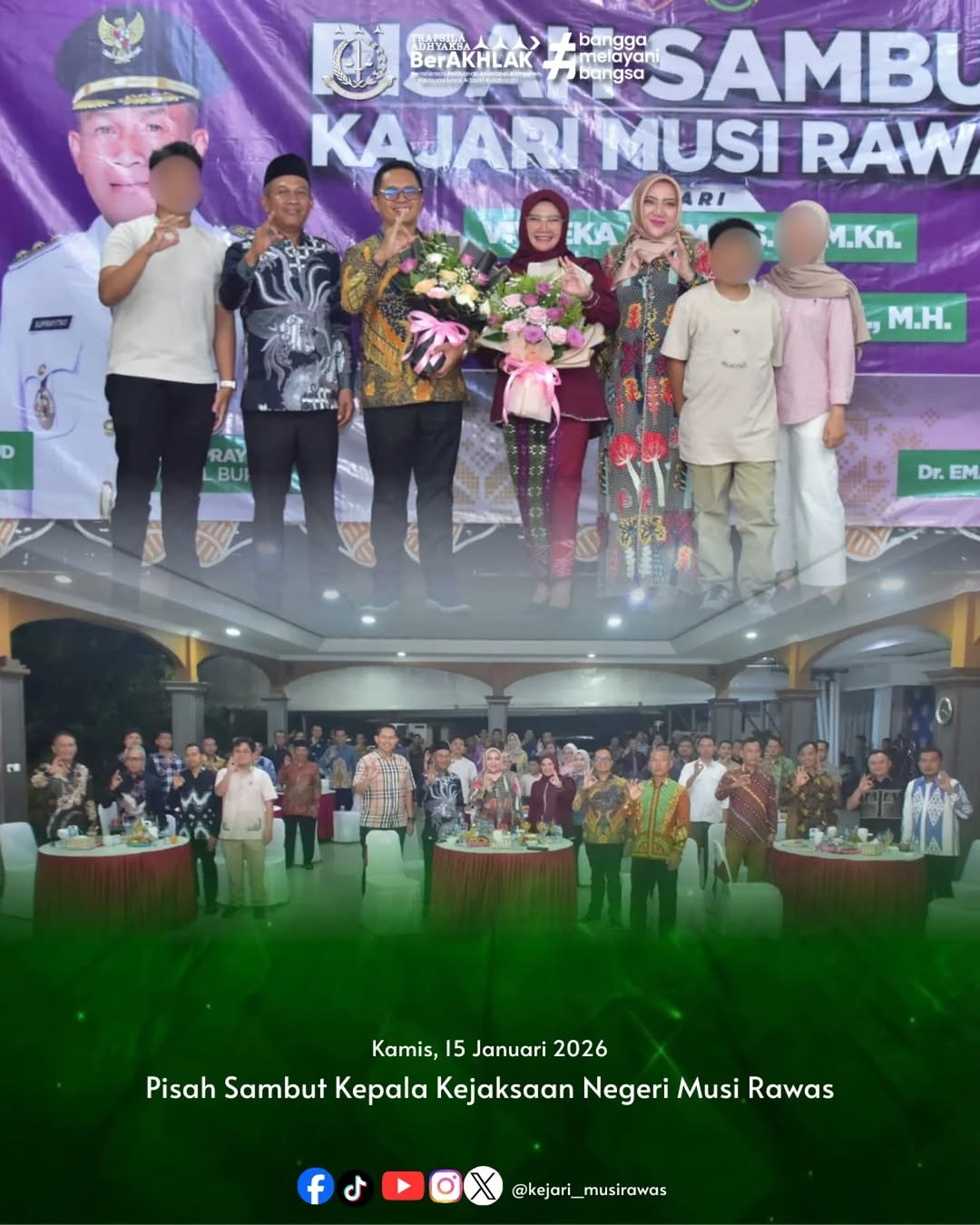 Momen Penuh Kehangatan Keluarga Besar Kejari Musi Rawas Bersama Bupati Gelar Pisah Sambut Kajari