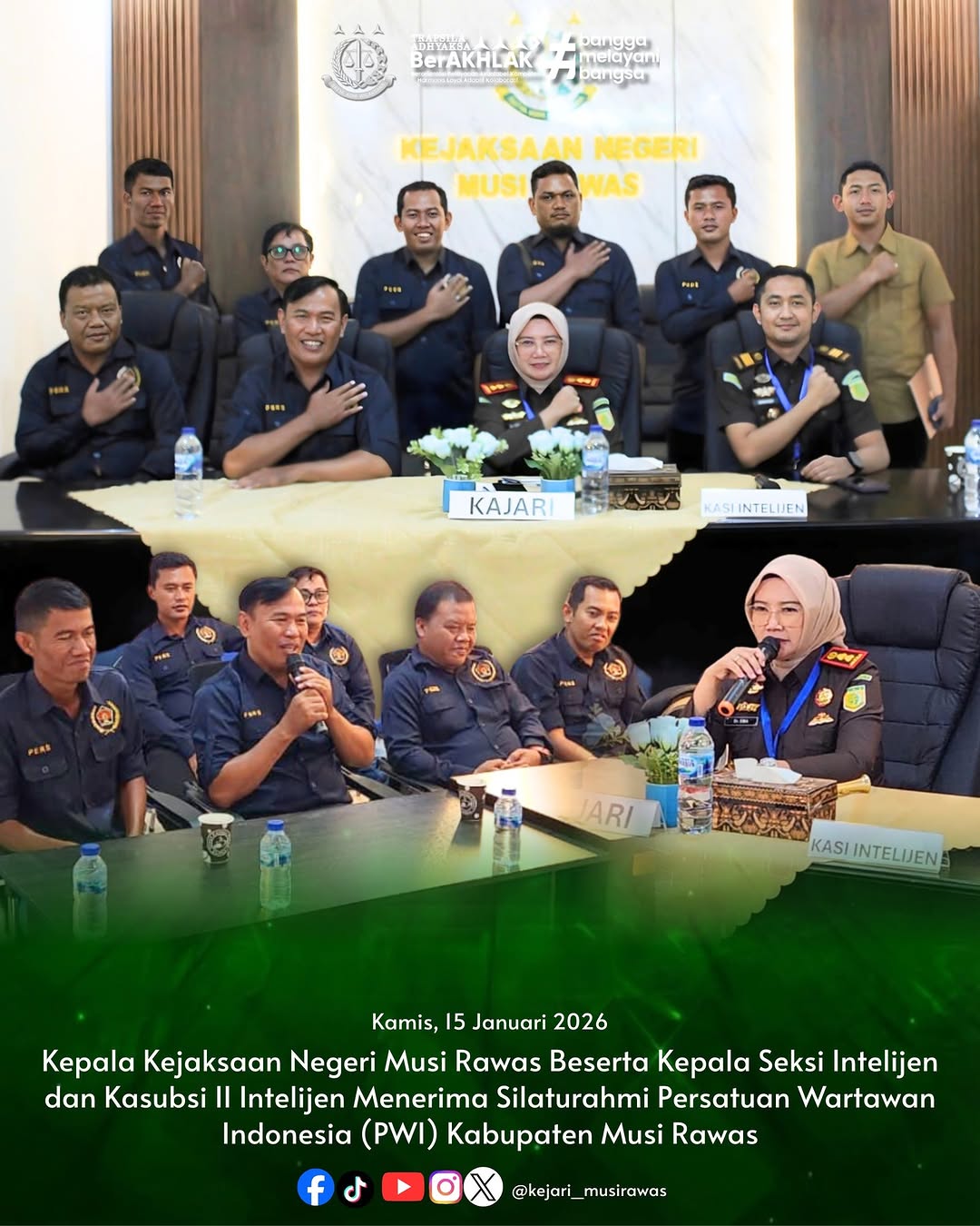 Jalin Silaturahmi dan Perkenalan Pengurus PWI Kunjungi Kepala Kejaksaan Negeri Musi Rawas