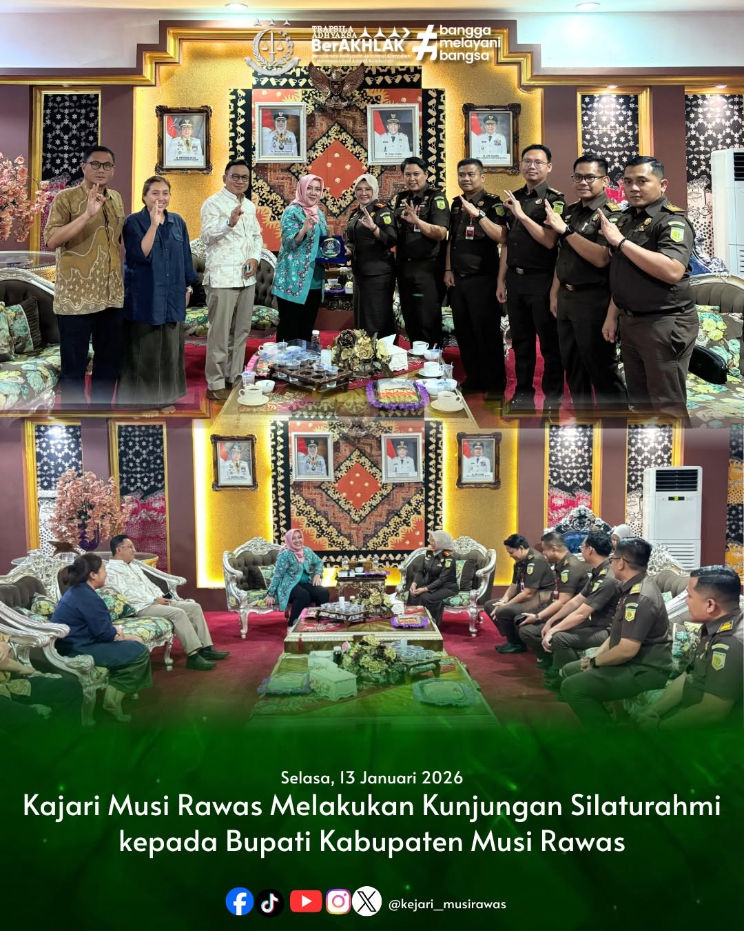 Guna Bangun Hubungan Harmonis Kepala Kejaksaan Negeri Musi Rawas Gelar Silaturahmi dengan Bupati