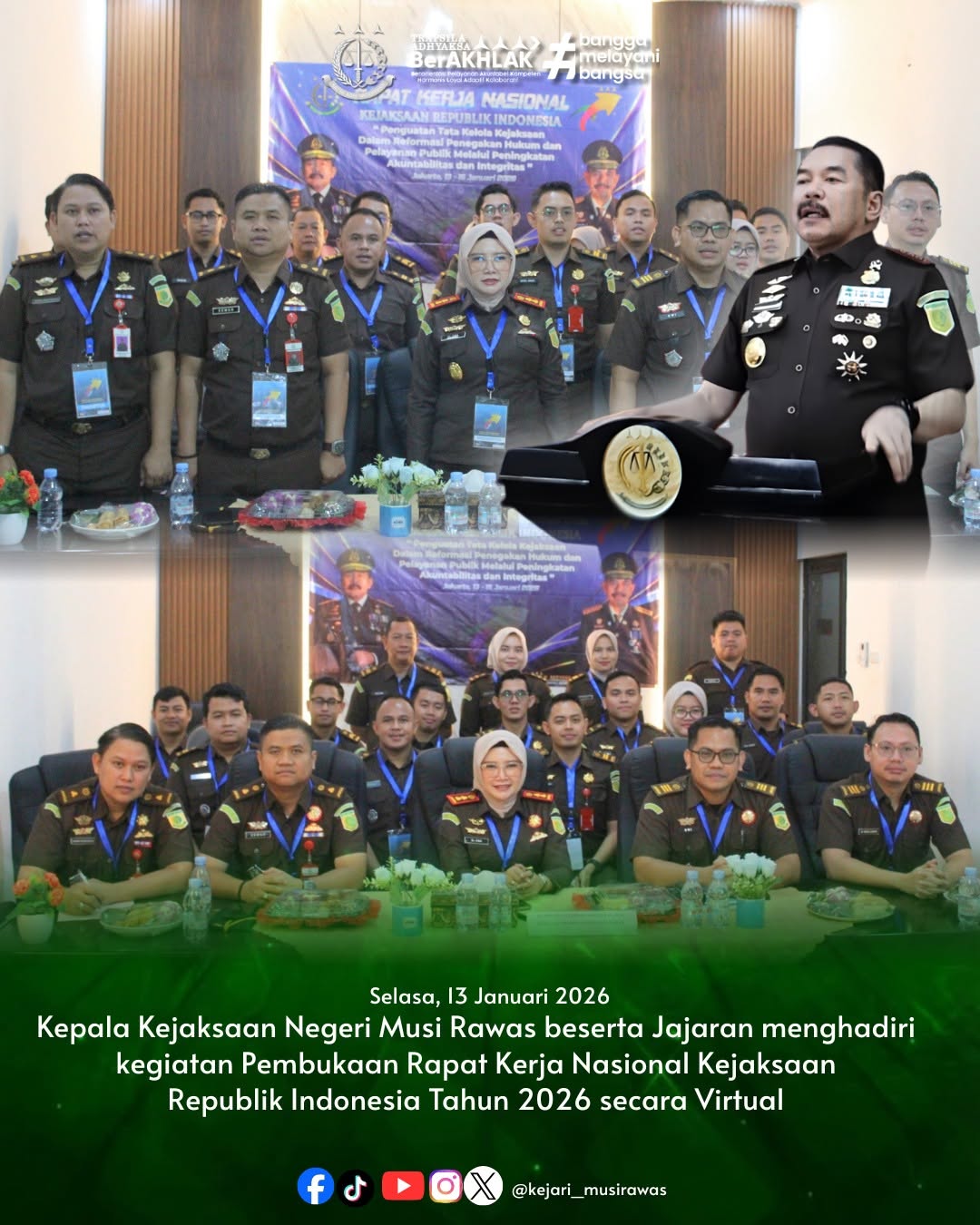 Ikuti Rakernas Kejaksaan RI 2026 Kejari Musi Rawas Siap Perkuat Akuntabilitas dan Pelayanan Publik