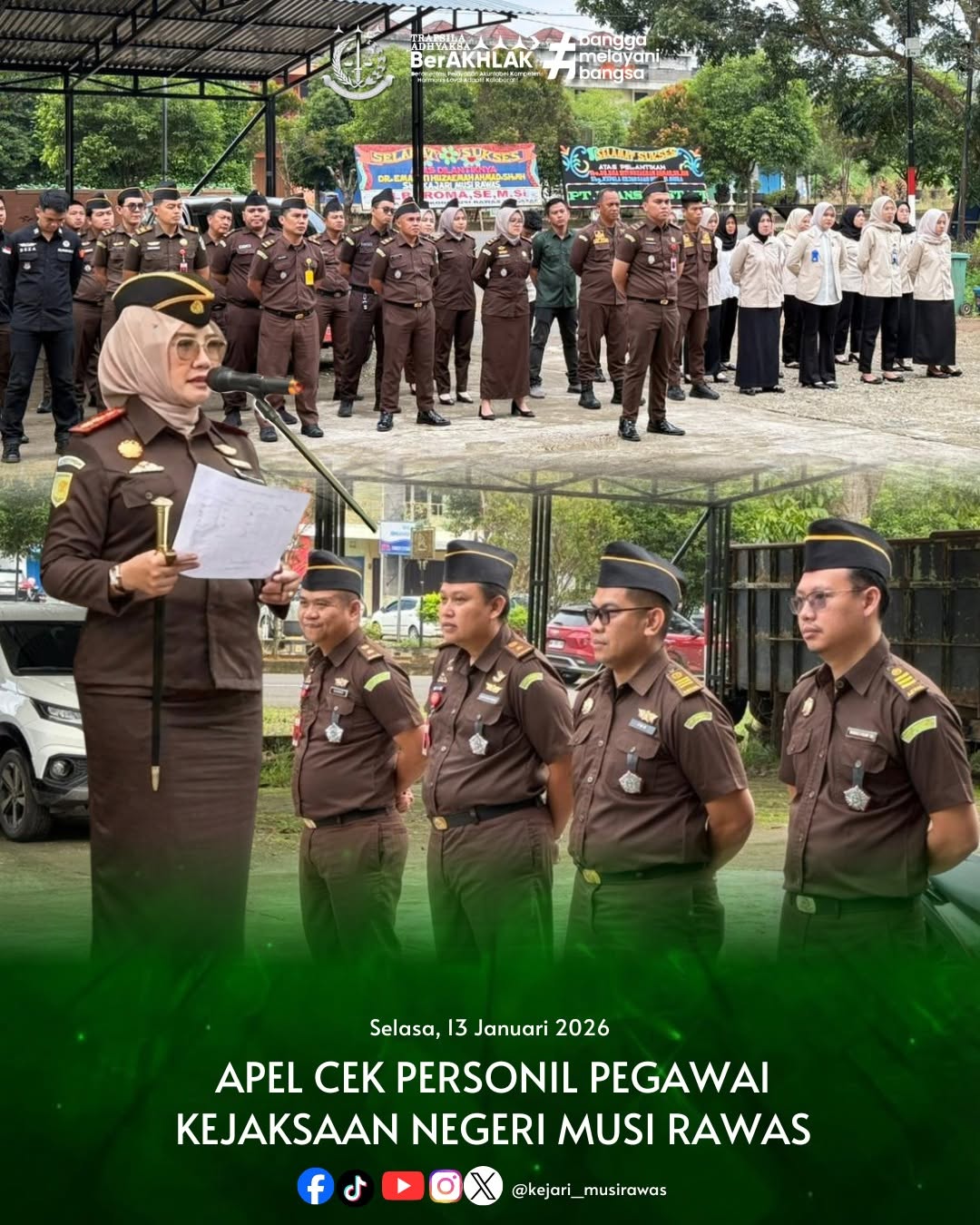 Pimpin Apel Pengecekan Personil Kajari Musi Rawas Tekankan Pentingnya Disiplin dan Integritas