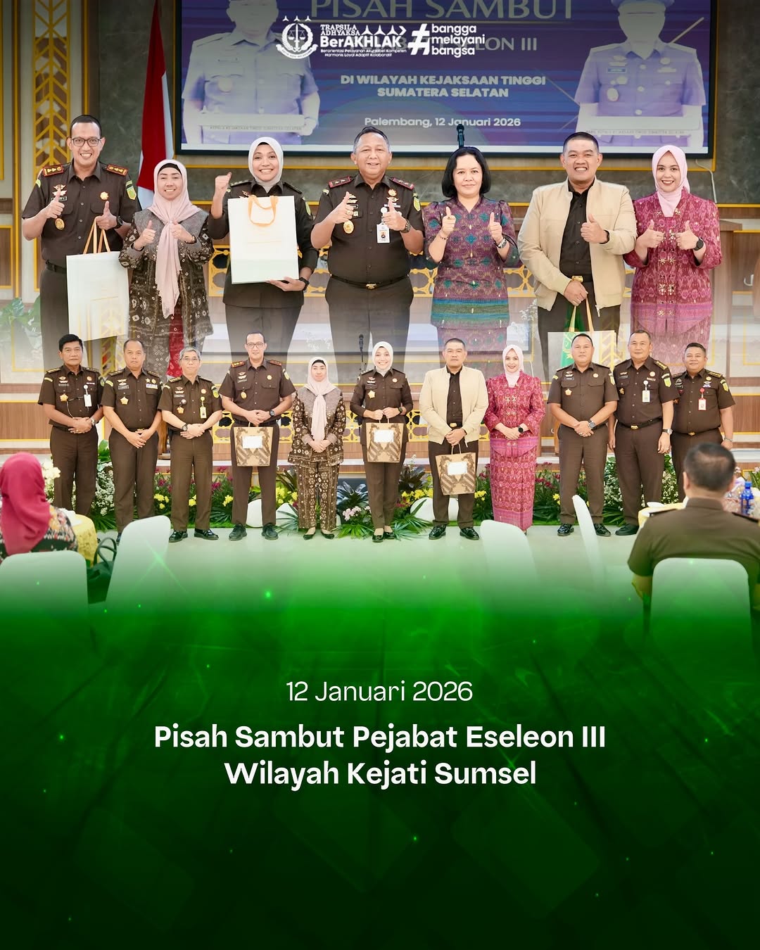 Keluarga Besar Kejati Sumsel Gelar Kegiatan Pisah Sambut Pejabat Eselon III Wilayah Hukum Sumatera Selatan