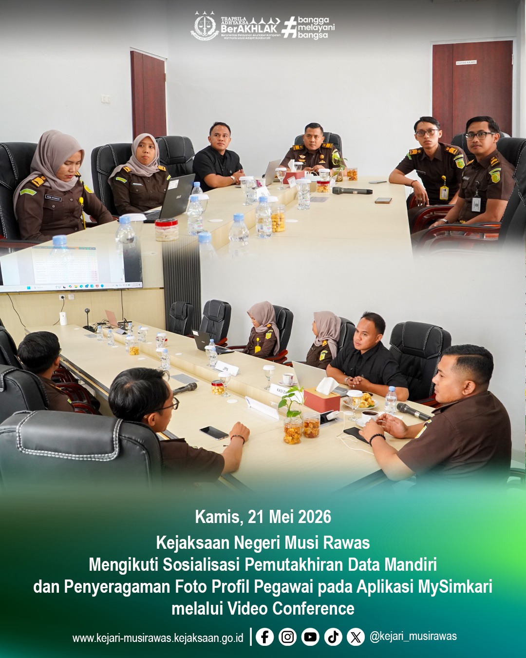 Dukung Pemutakhiran Data Pegawai Kasi Pemulihan Aset dan Pengelolaan Barang Bukti Kejaksaan Negeri Musi Rawas Ikuti Sosialisasi Aplikasi MySimkari Secara Virtual