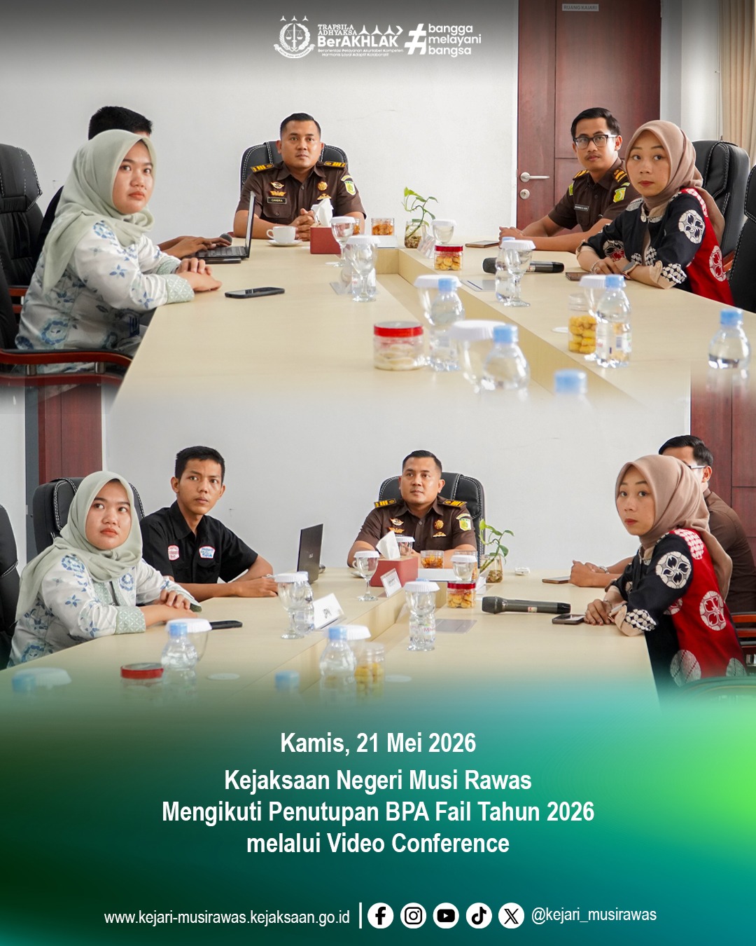 Kepala Seksi Pemulihan Aset dan Pengelolaan Barang Bukti Kejaksaan Negeri Musi Rawas Candra Herawan SH MH mengikuti penutupan BPA Fail Tahjn 2026 melalui Video Conference