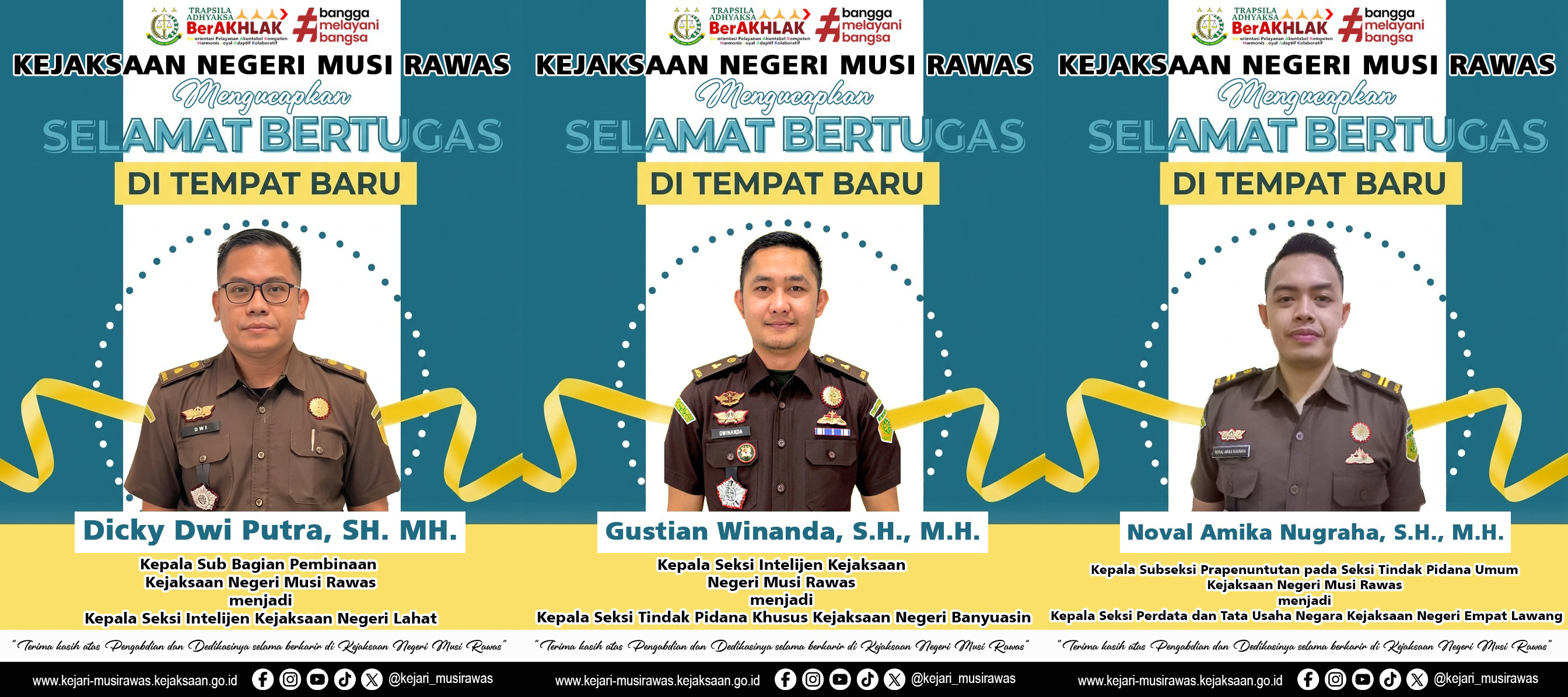 Apresiasi dan Penghormatan Selamat Bertugas di Tempat Baru Jajaran Pejabat Kejari Musi Rawas