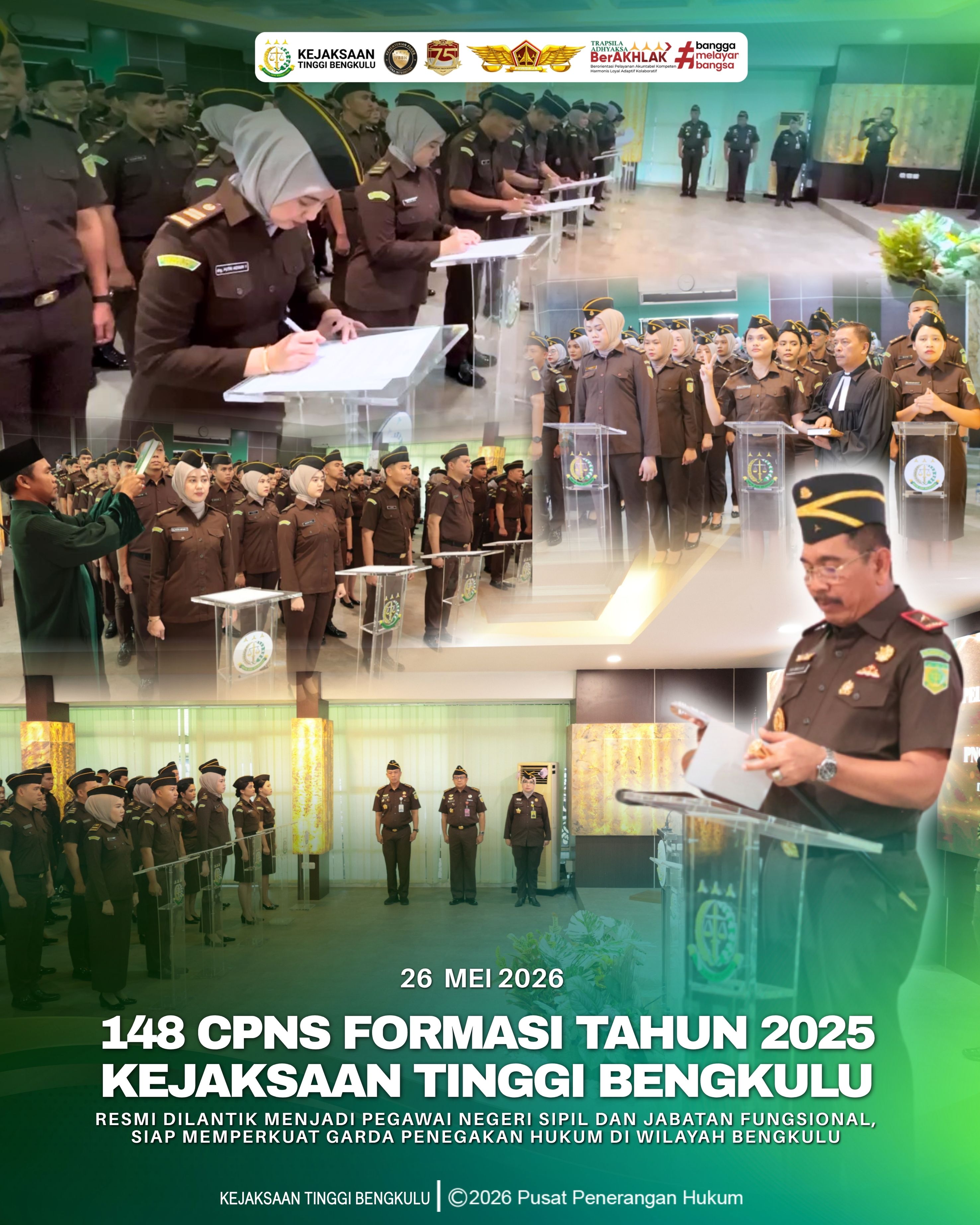 148 CPNS Formasi 2025 Kejaksaan Tinggi Bengkulu Resmi Dilantik Jadi Pegawai Negeri Sipil Siap Perkuat Garda Penegakan Hukum