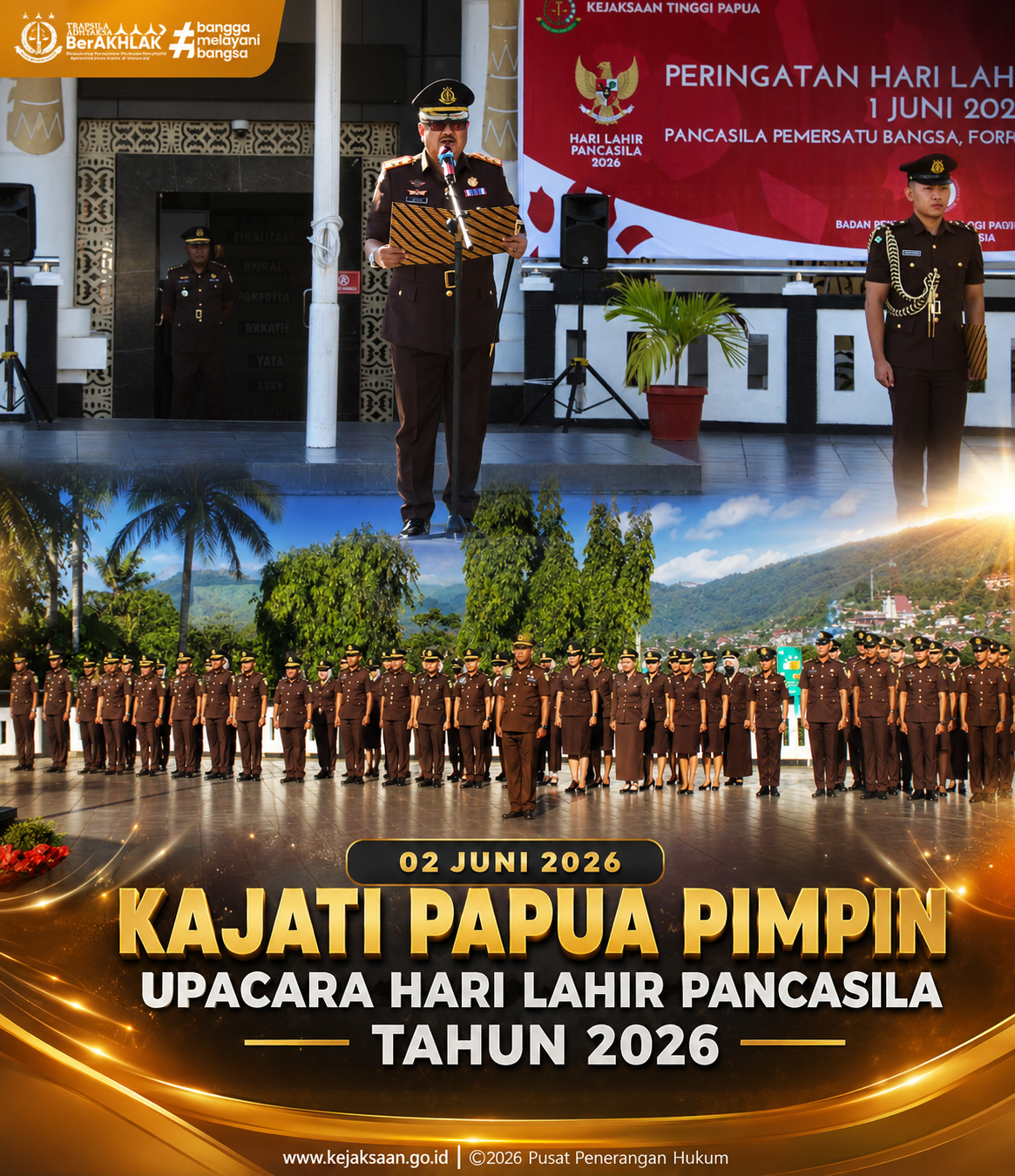 Kajati Papua Pimpin Upacara Hari Lahir Pancasila Tahun 2026