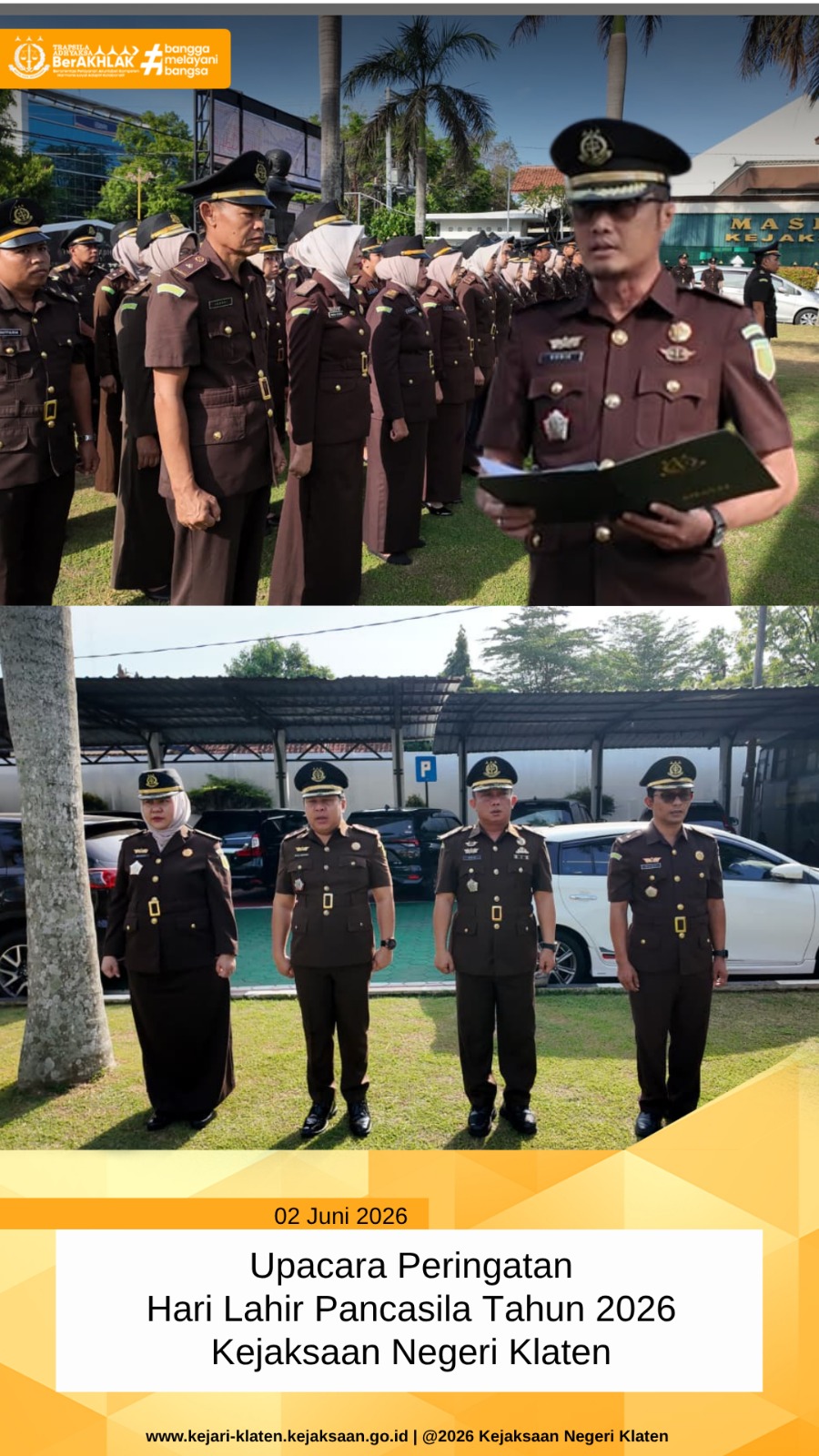 Upacara Dalam rangka memperingati Hari Lahir Pancasila Tahun 2026