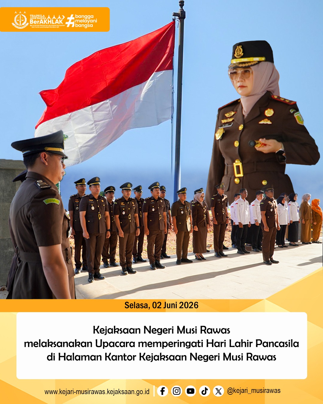 Kepala Kejaksaan Negeri Musi Rawas Gelar Upacara Peringatan Hari Lahir Pancasila 2026
