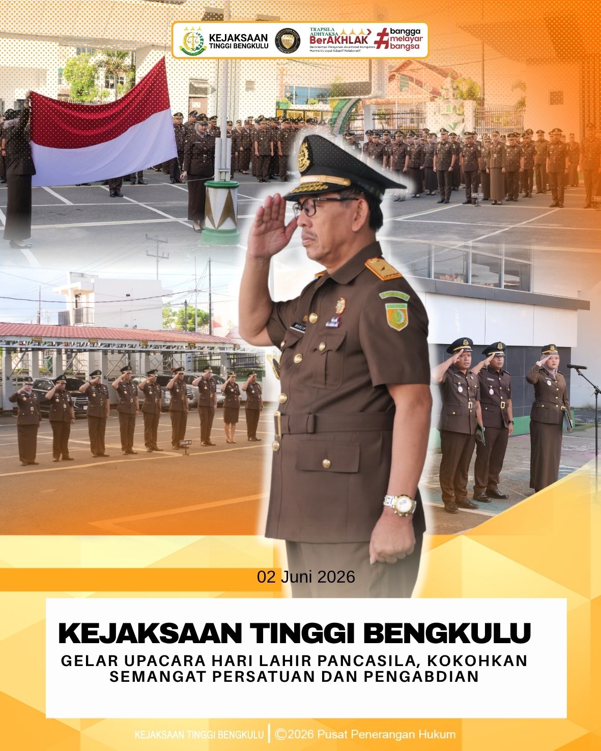 Kejaksaan Tinggi Bengkulu Gelar Upacara Hari Lahir Pancasila Kokohkan Semangat Persatuan dan Pengabdian