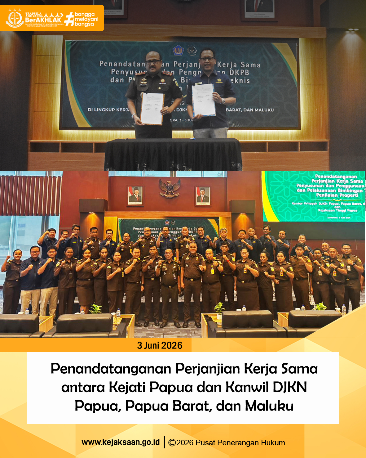 Kajati Papua Hadiri Penandatanganan PKS DKPB dengan Kanwil DJKN