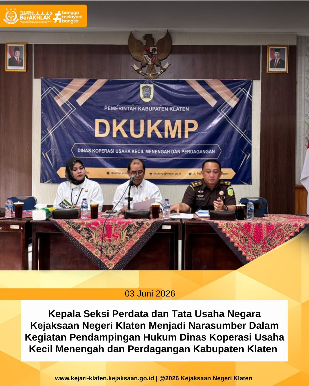 Pendampingan Hukum dari Dinas Koperasi Usaha Kecil Menengah dan Perdagangan Kabupaten Klaten