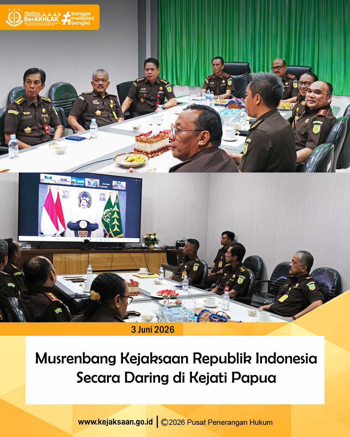 Kajati Papua Ikuti Pembukaan Musrenbang Kejaksaan Ri Tahun 2026 Secara Daring