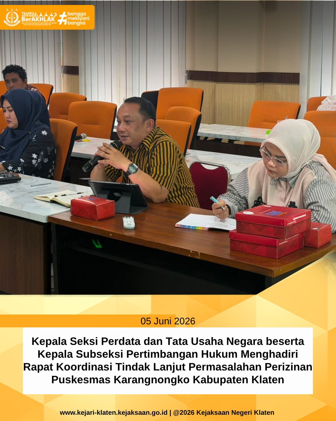 Rapat Koordinasi Tindak Lanjut Permasalahan Permohonan Izin Puskesmas Karangnongko Kabupaten Klaten