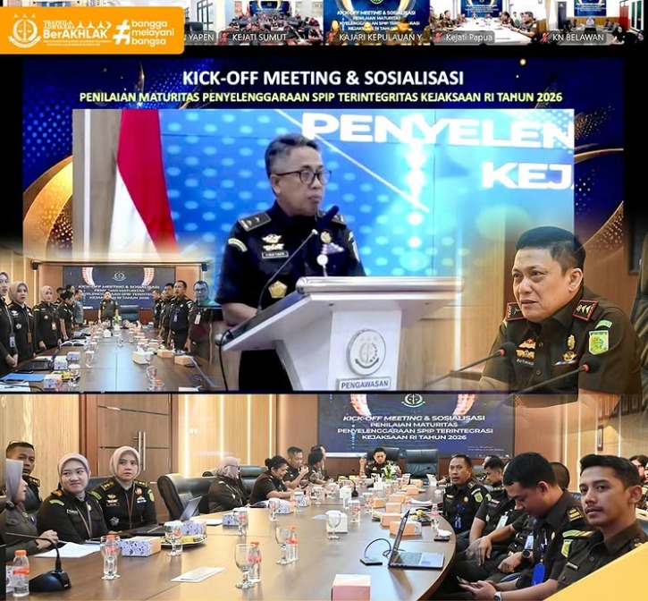 Kejati Jabar Mengikuti Kick-off Meeting Penilaian Maturitas Penyelenggaraan SPIP Terintegrasi Kejaksaan RI Tahun 2026 dan Sosialisasi