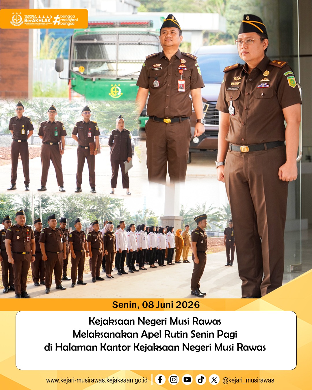 Pimpin Apel Rutin Senin Pagi Kasi Pidsus Kejari Musi Rawas Tekankan Disiplin dan Kinerja Pegawai