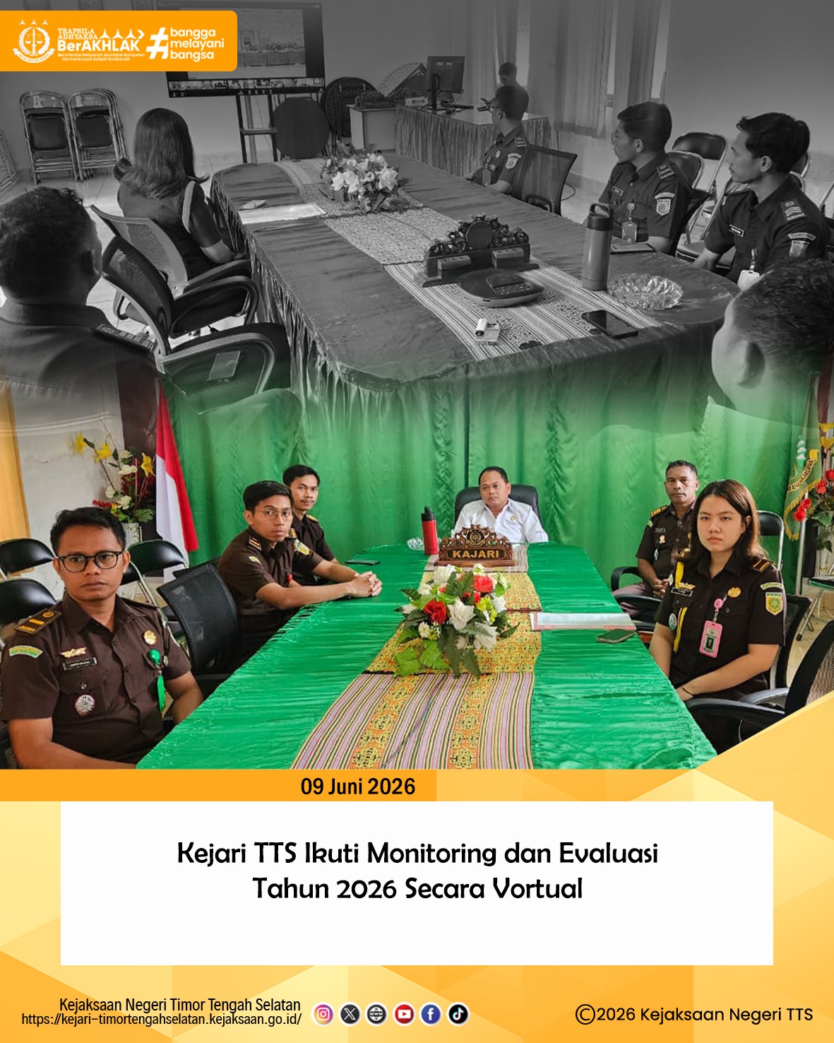 Kejari TTS Ikuti Monitoring dan Evaluasi Tahun 2026