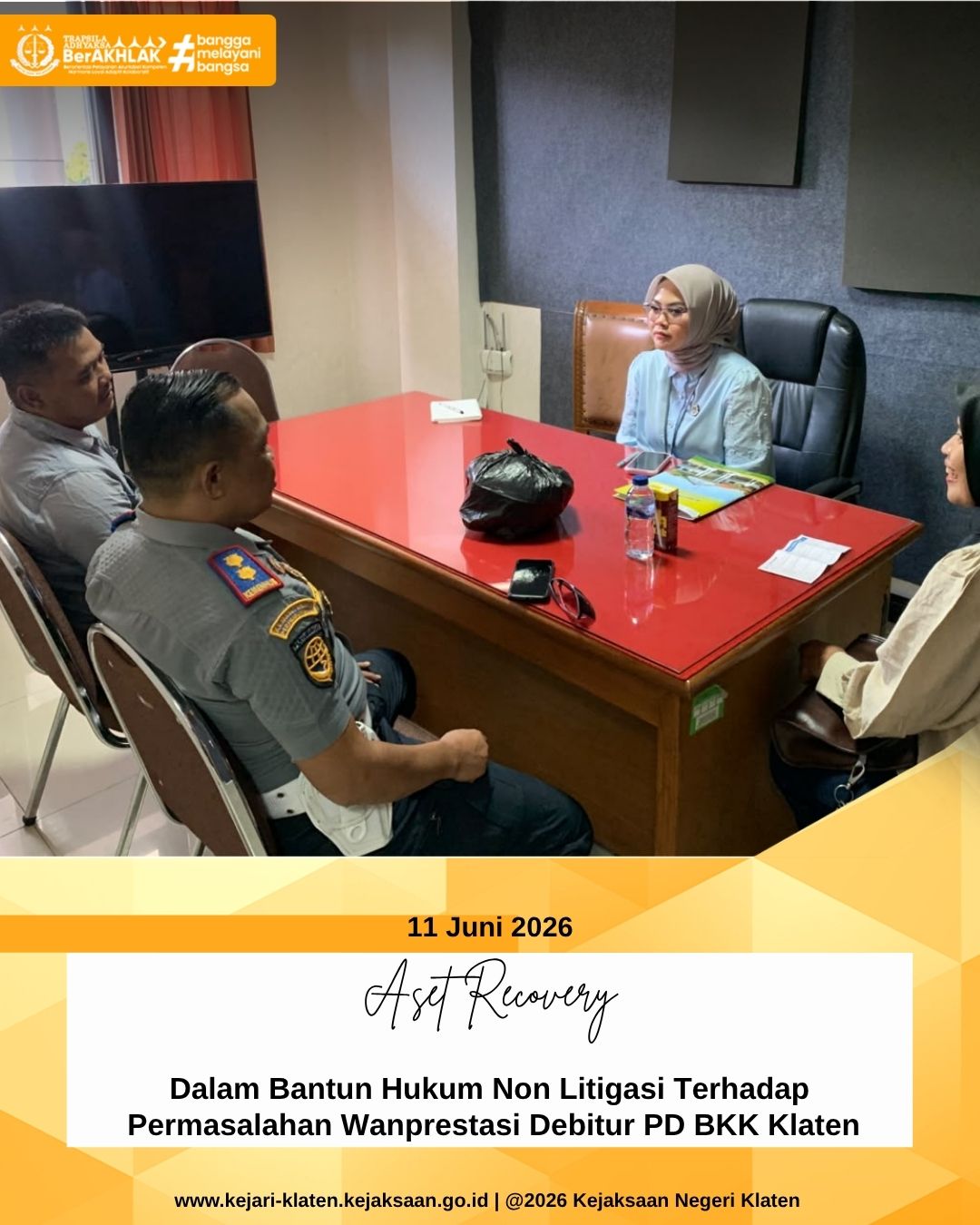 Aset Recovery atau Pemulihan Aset Dalam Bantuan Hukum Non Litigasi Terhadap Permasalahan Wanprestasi Debitur PD BKK Klaten