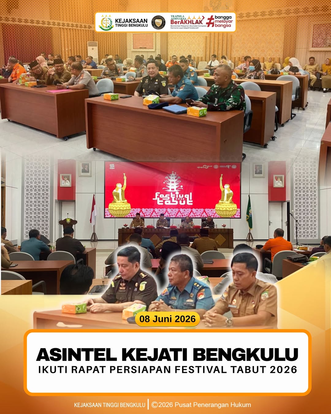 Asisten Intelijen Kejaksaan Tinggi Bengkulu Ikuti Rapat Persiapan Festival Tabut 2026