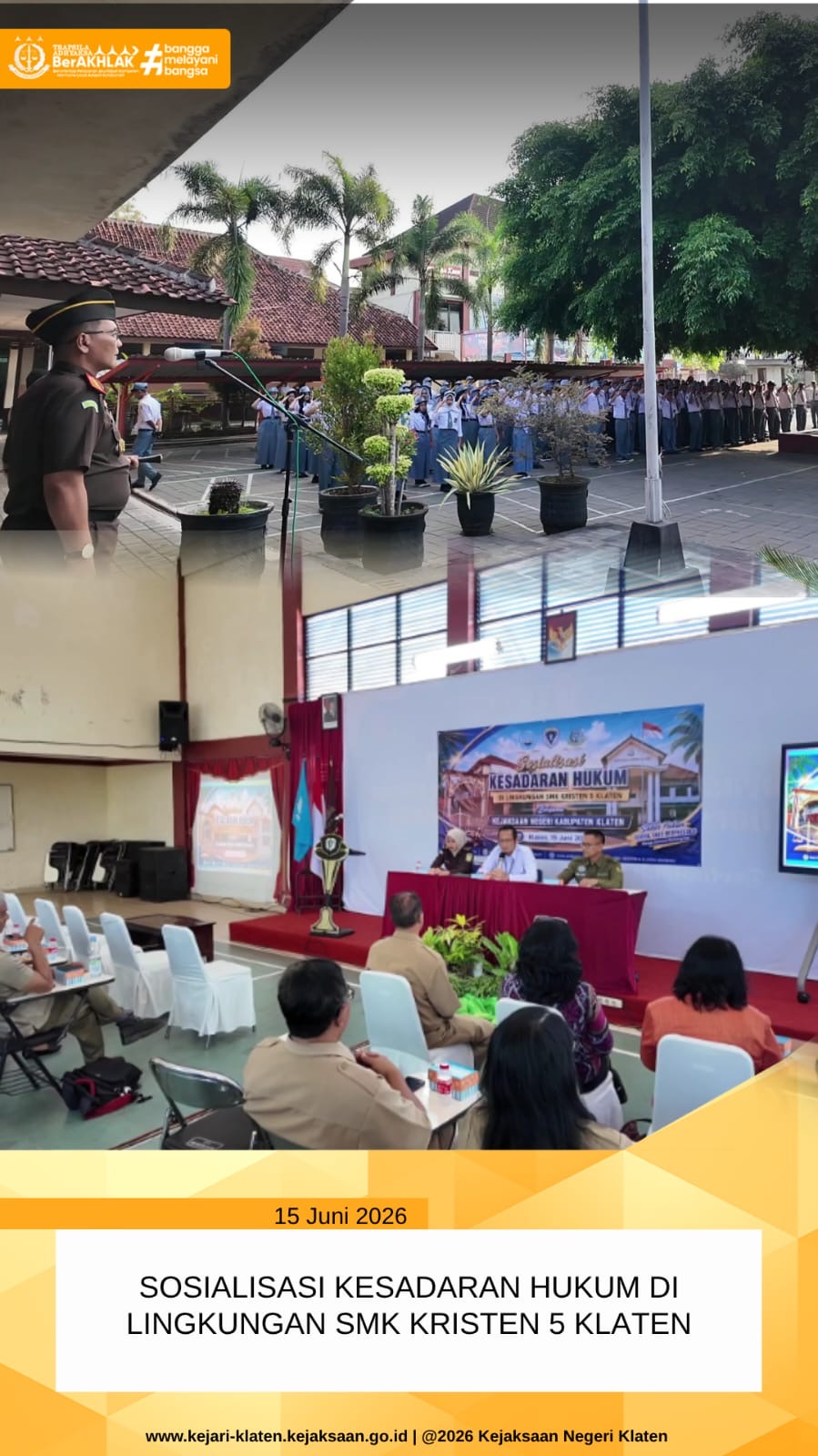 Upacara Bendera dan Sosialisasi Kesadaran Hukum di SMK Kristen 5 Klaten