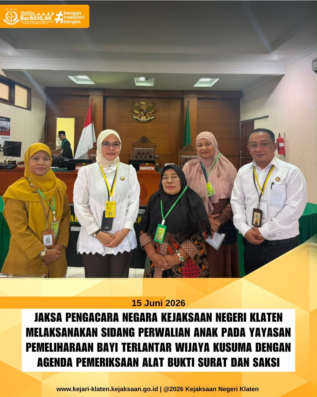 Sidang Perwalian Anak Pada Yayasan Pemeliharaan Bayi Terlantar Wijaya Kusuma