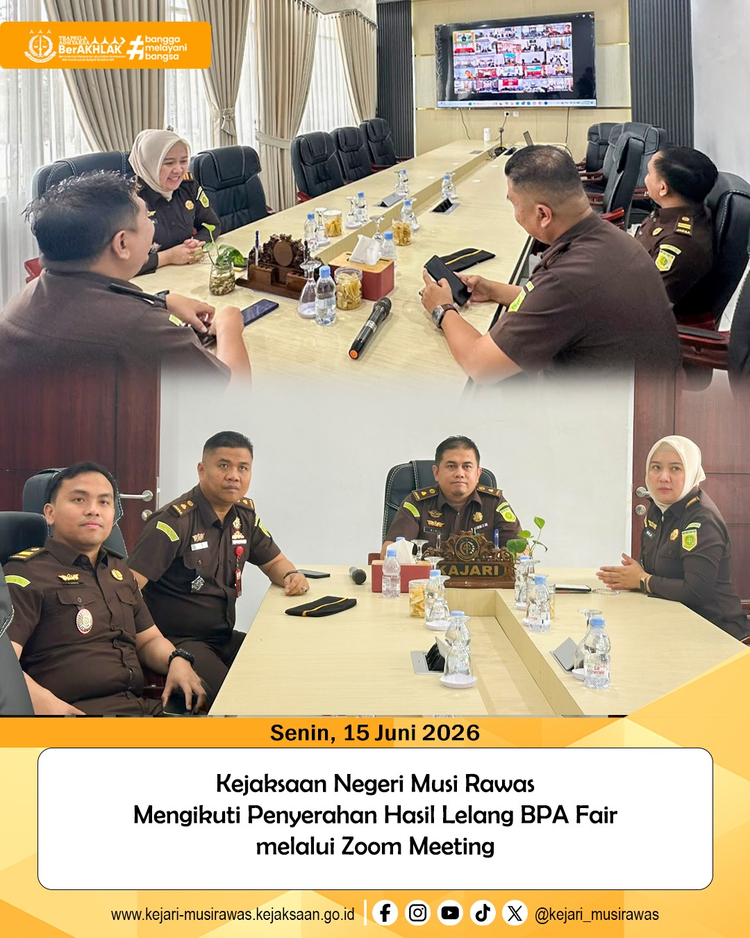 Kejari Musi Rawas Ikuti Penyerahan Hasil Lelang BPA Fair