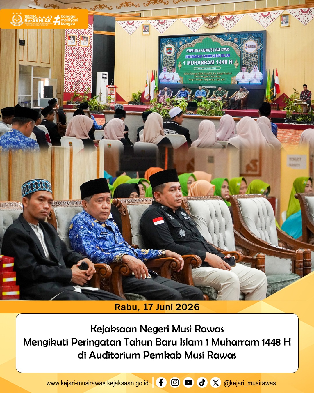 Plh Kajari Musi Rawas Hadiri Peringatan Tahun Baru Islam 1 Muharram 1448H di Pemkab Musi Rawas