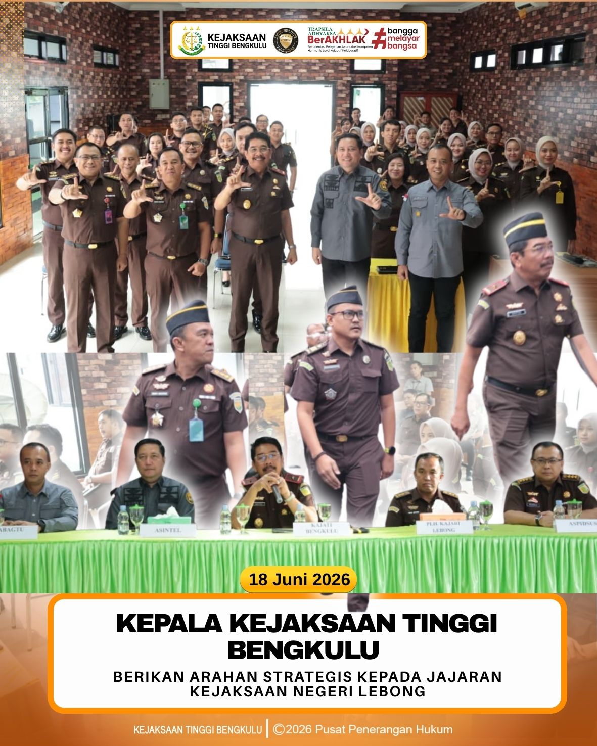 Kepala Kejaksaan Tinggi Bengkulu Berikan Arahan Strategis kepada Jajaran Kejaksaan Negeri Lebong