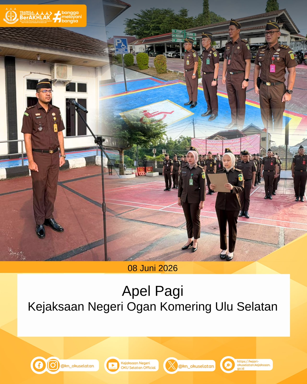 Apel Senin Pagi Rutin  Kejari OKU Selatan