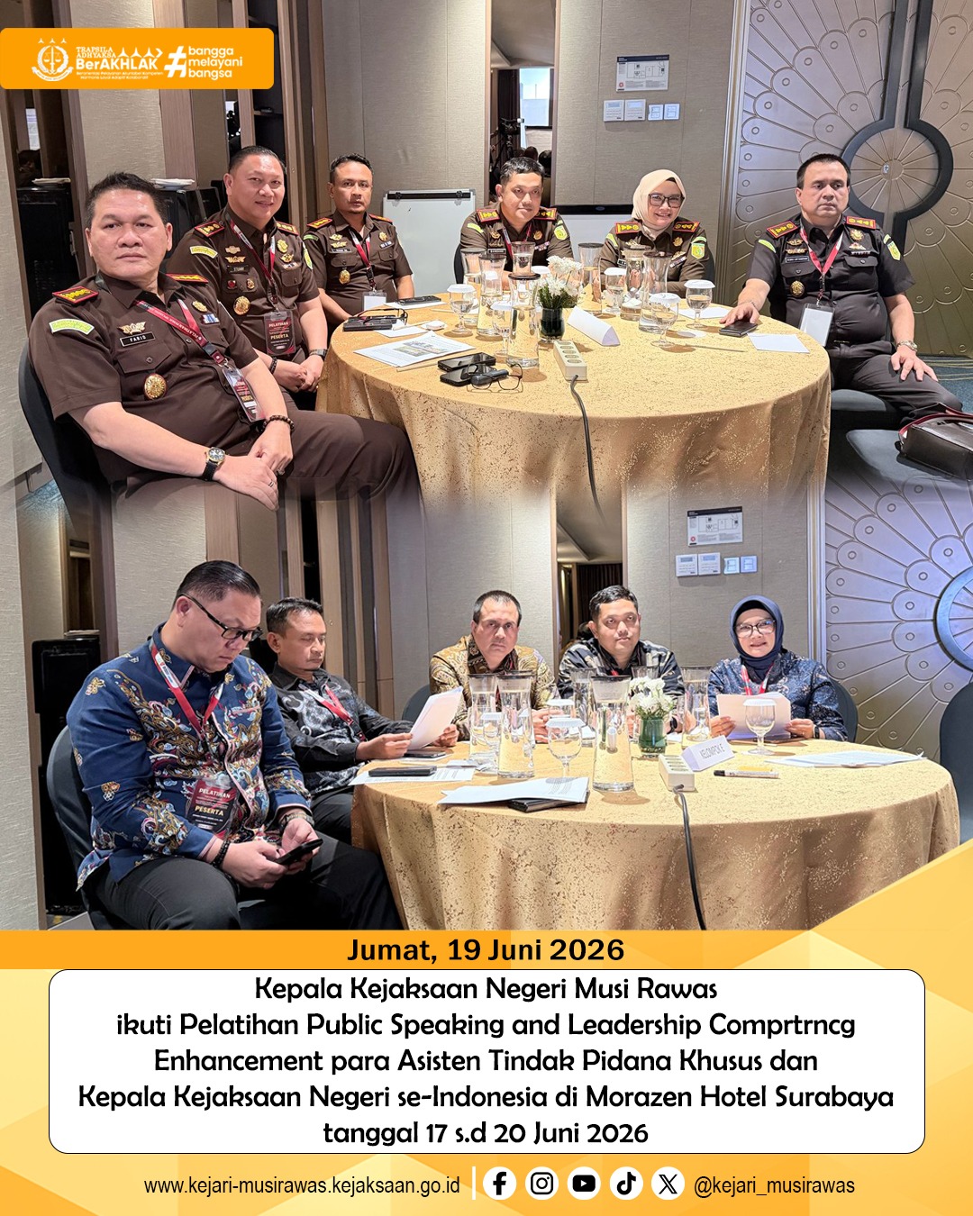 Partisipasi Kepala Kejaksaan Negeri Musi Rawas dalam Pelatihan Public Speaking dan Leadership