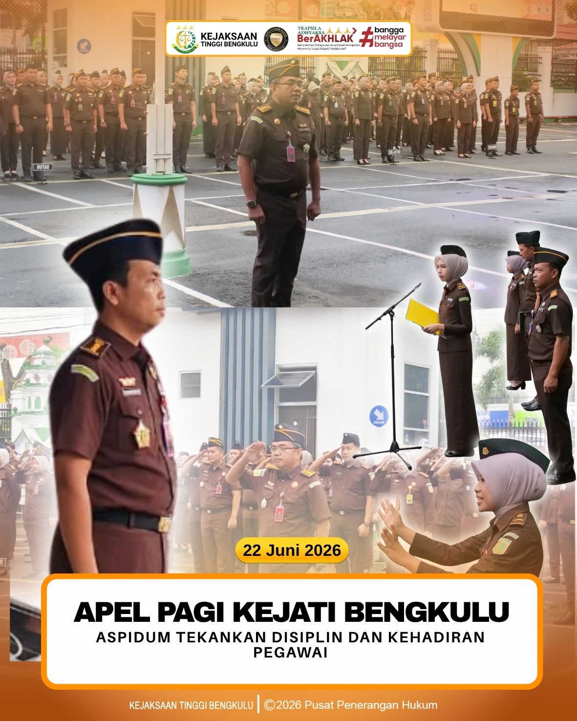 Apel Pagi Kejaksaan Tinggi Bengkulu Aspidum Tekankan Disiplin dan Kehadiran Pegawai