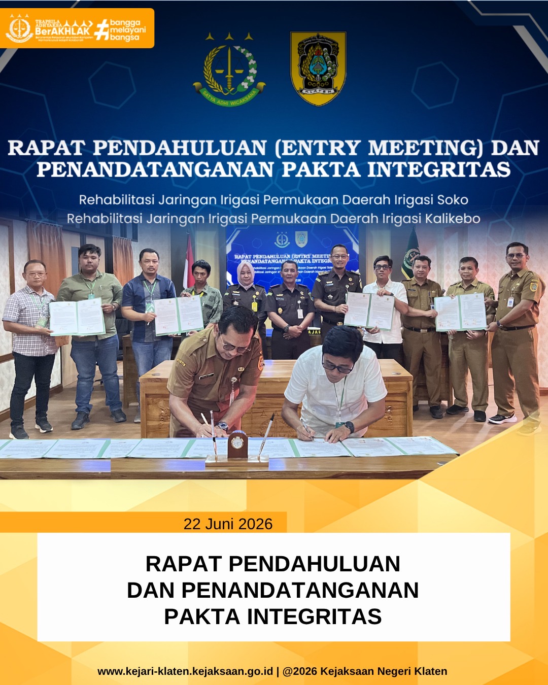 Rapat pendahuluan dan penandatanganan pakta integritas