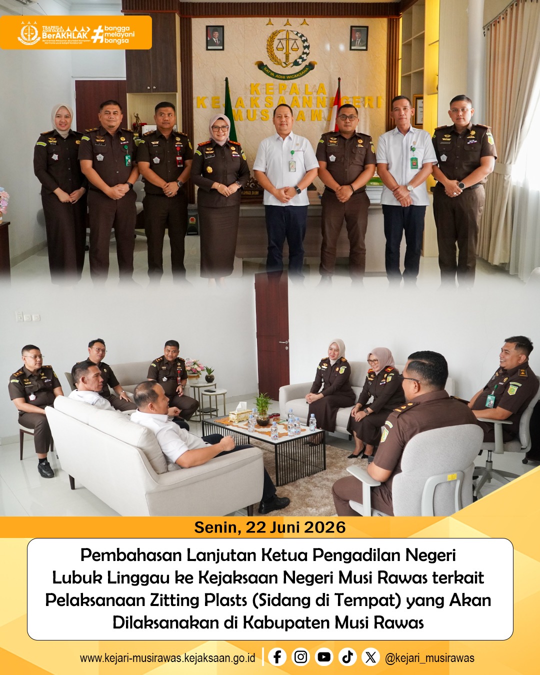 Kejari Musi Rawas dan PN Lubuk Linggau Bahas Teknis Pelaksanaan Zitting Plaats