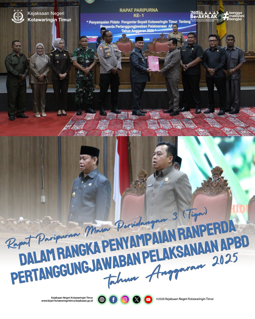 RAPAT PARIPURNA MASA PERSIDANGAN III TIGA) DALAM RANGKA PENYAMPAIAN RANPERDA PERTANGGUNGJAWABAN PELAKSANAAN APBD TAHUN ANGGARAN 2025