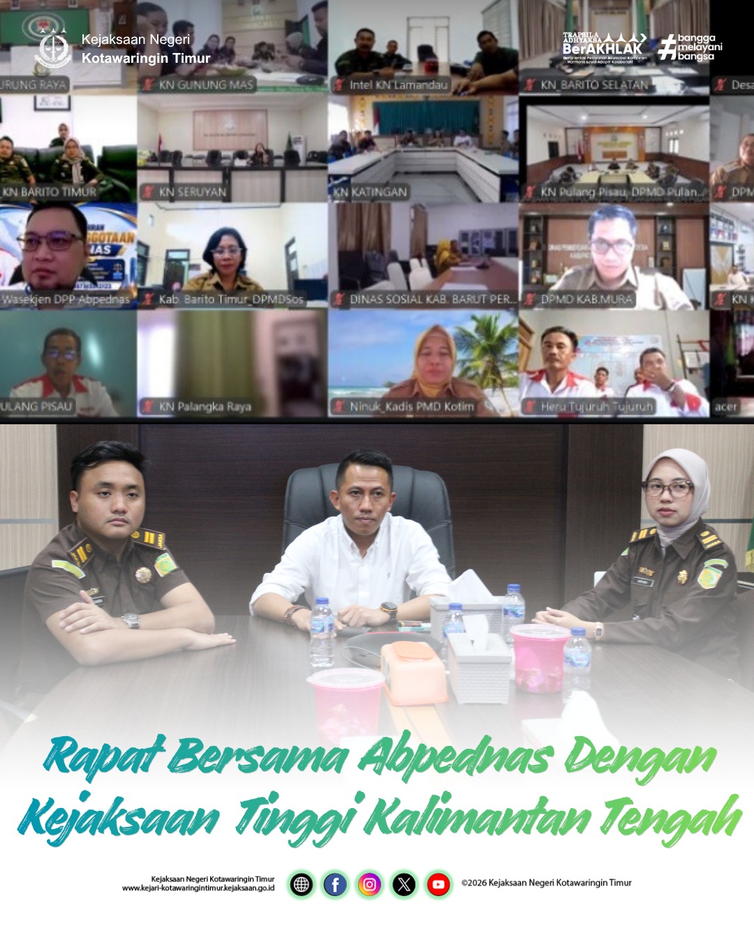 RAPAT BERSAMA ABPEDNAS DENGAN KEJAKSAAN TINGGI KALIMANTAN TENGAH