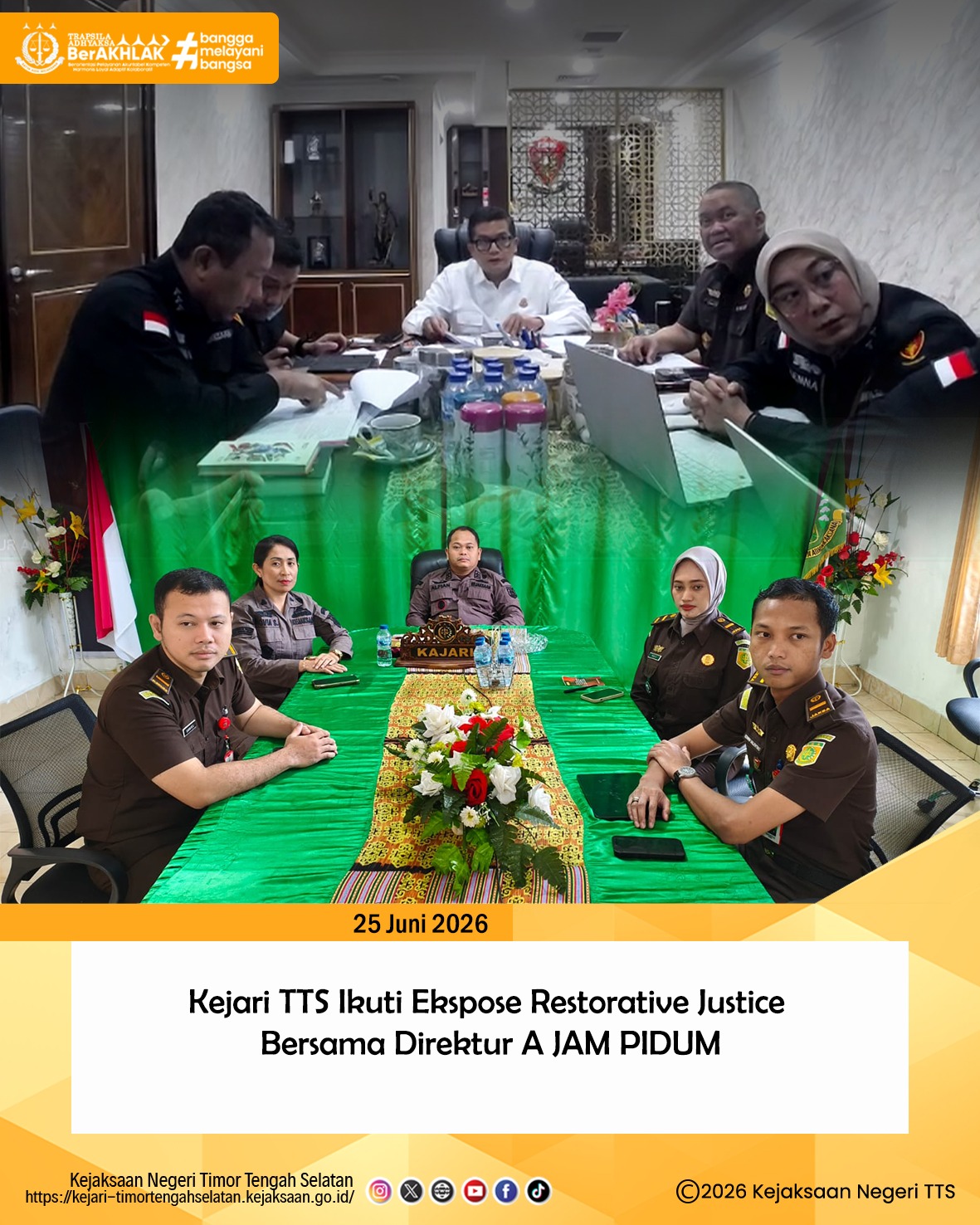 Kejari TTS Ikuti Ekspose Restorative Justice Bersama Direktur A JAM PIDUM