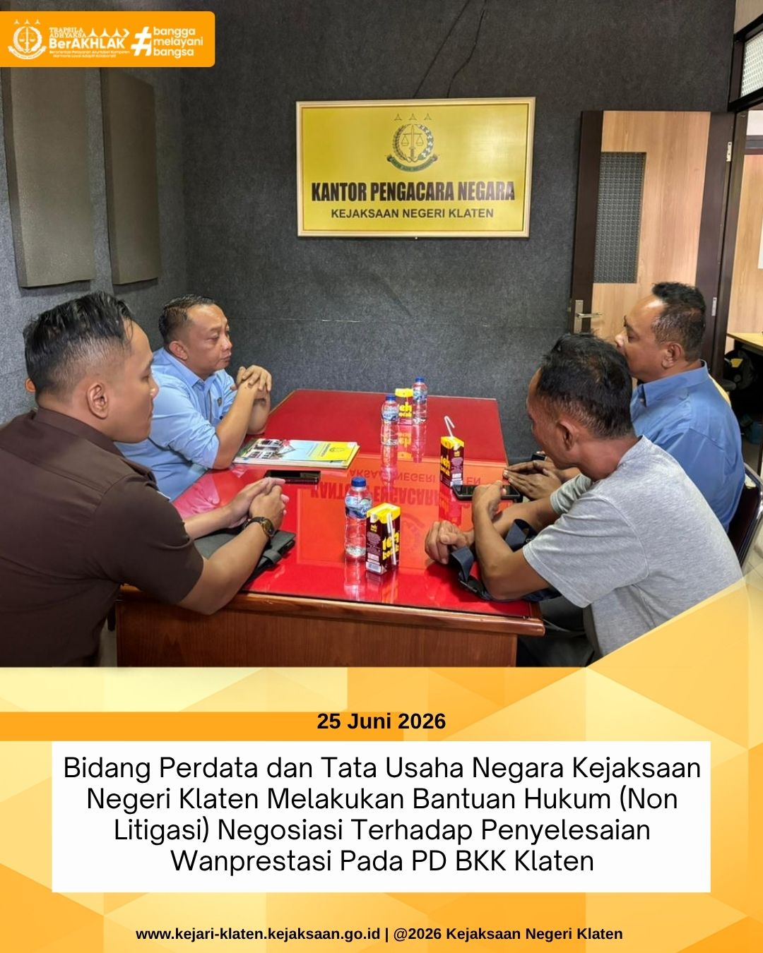 Bantuan Hukum Non Litigasi) negosiasi terhadap Penyelesaian Permasalahan Wanprestasi pada PD Klaten