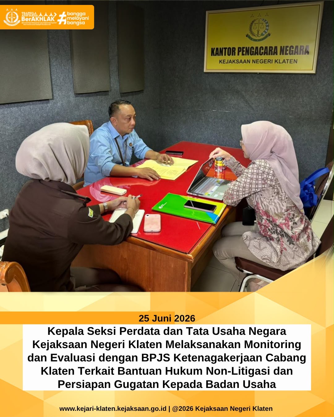 Monitoring dan Evaluasi dengan BPJS Ketenagakerjaan Cabang Klaten