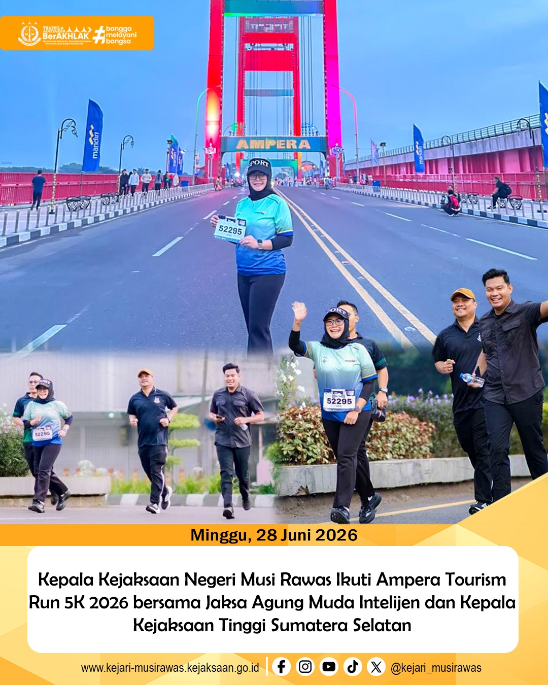 Kepala Kejaksaan Negeri Musi Rawas Berpartisipasi dalam Ampera Tourism Run 5K 2026