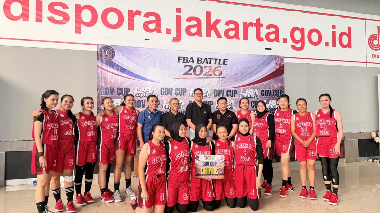 Tim Basket Kejaksaan Agung Raih Juara 1 Kategori Women pada Final FBA Battle Government Cup 2026 Personel Kejati Sulsel Sabet Gelar MVP