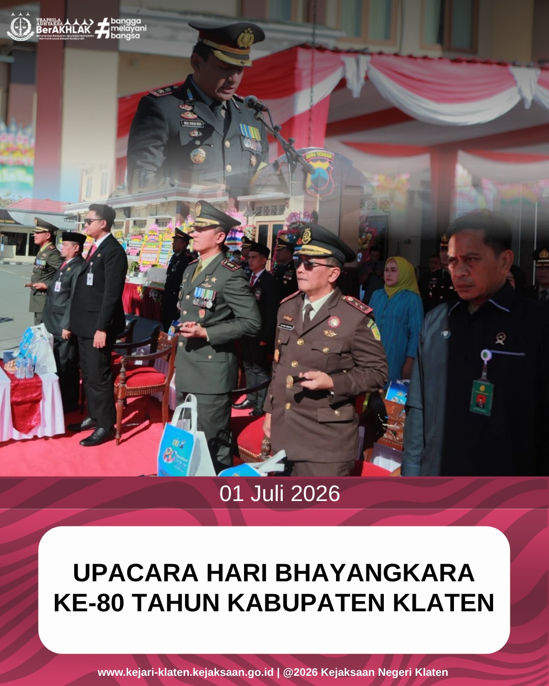 Upacara Peringatan Hari Bhayangkara ke-80 Tahun Kabuoaten Klaten