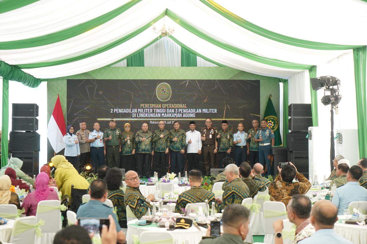 Kajati Sulsel Sila Pulungan Hadiri Peresmian Lima Pengadilan Militer oleh Ketua Mahkamah Agung RI di Makassar